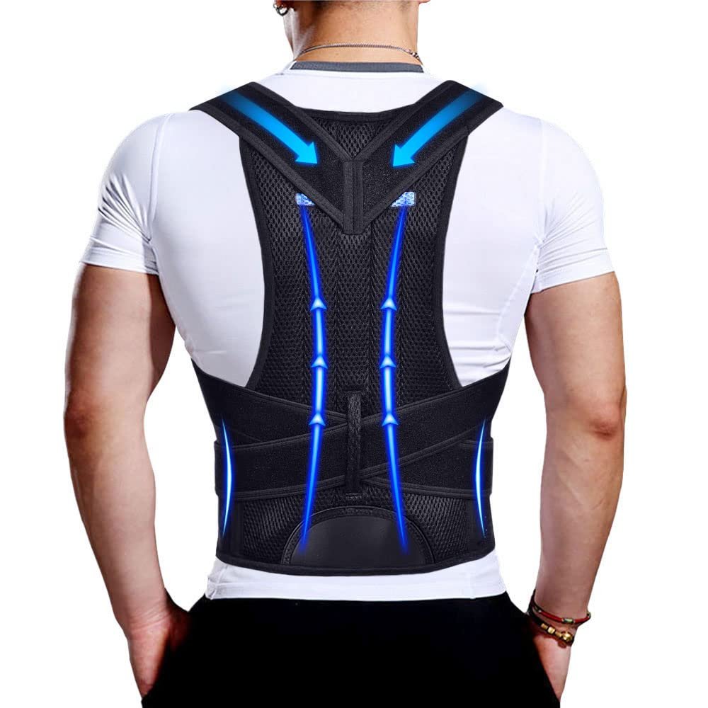 Upgraded Posture Corrector Back Brace for Men and Women, New Version Lumbar Support for Posture Improving and Pain Relief, Full Back Support for Neck, Shoulder, Waist Pain, XXL