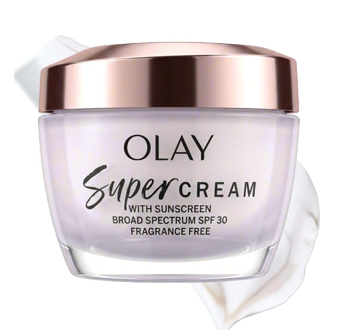 Olay Super Cream with Sunscreen SPF 30, Fragrance Free Lightweight Face Moisturizer with Sun Protection, 5-in-1 Skin Care – Hydrating, Brightening – Niacinamide, Vitamin C, Collagen, 1.7 oz