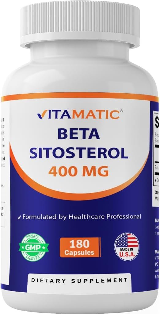Vitamatic Beta Sitosterol Complex 400 mg, 180 Capsules, Made in USA