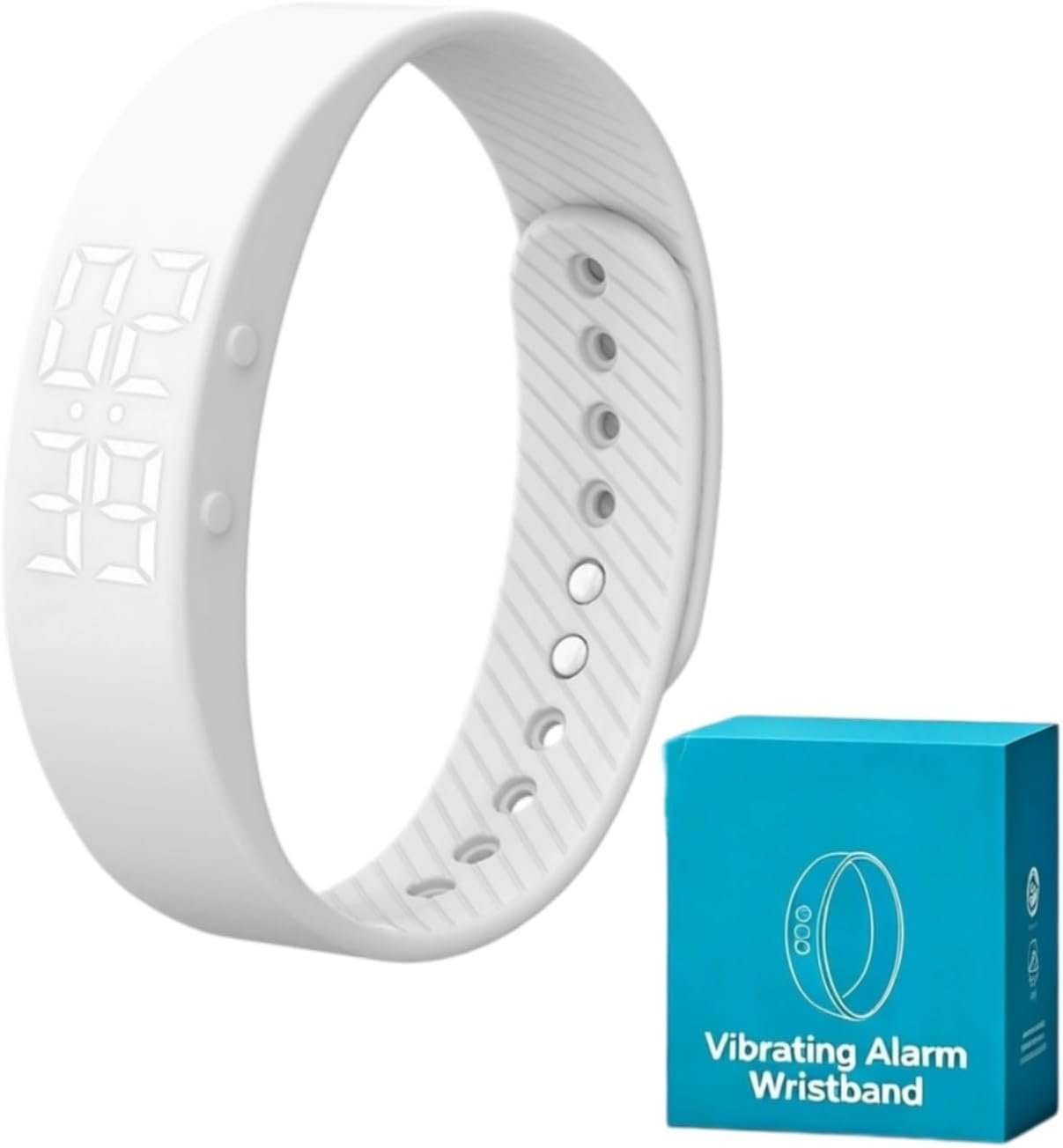 Vibrating Alarm Wristband Clock for Heavy Sleepers, Wake Band Wrist Watch Silent Vibration Bracelet, 3D Step Counting, Calorie Detection, Silent Alarm, Precise Timing