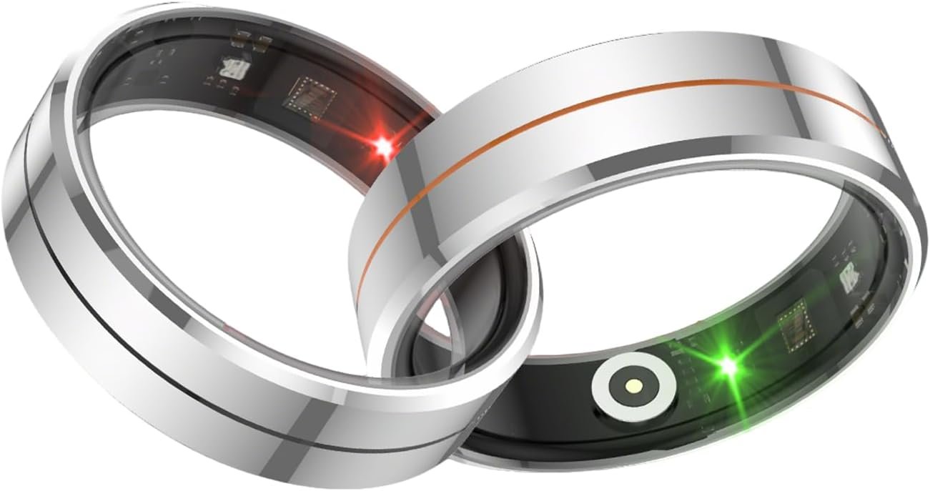 Smart Ring for Women & Men, Health Tracker with Blood Oxygen Monitor, Heart Rate & Sleep Monitor, 5-7 Days Battery, Waterproof Fitness Ring Size #13