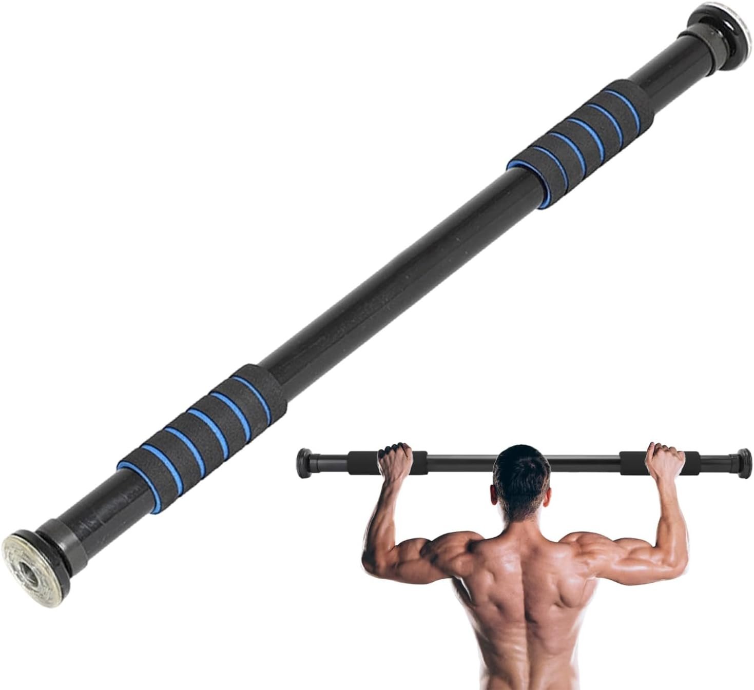 Pull Up Bar for Doorway, Adjustable Door Frame Pull Up Bar with 220 lbs Capacity, No Screw Chin Up Bar for Home Gym Strength Training, Fits 25″–39″ Door Frames and Walls