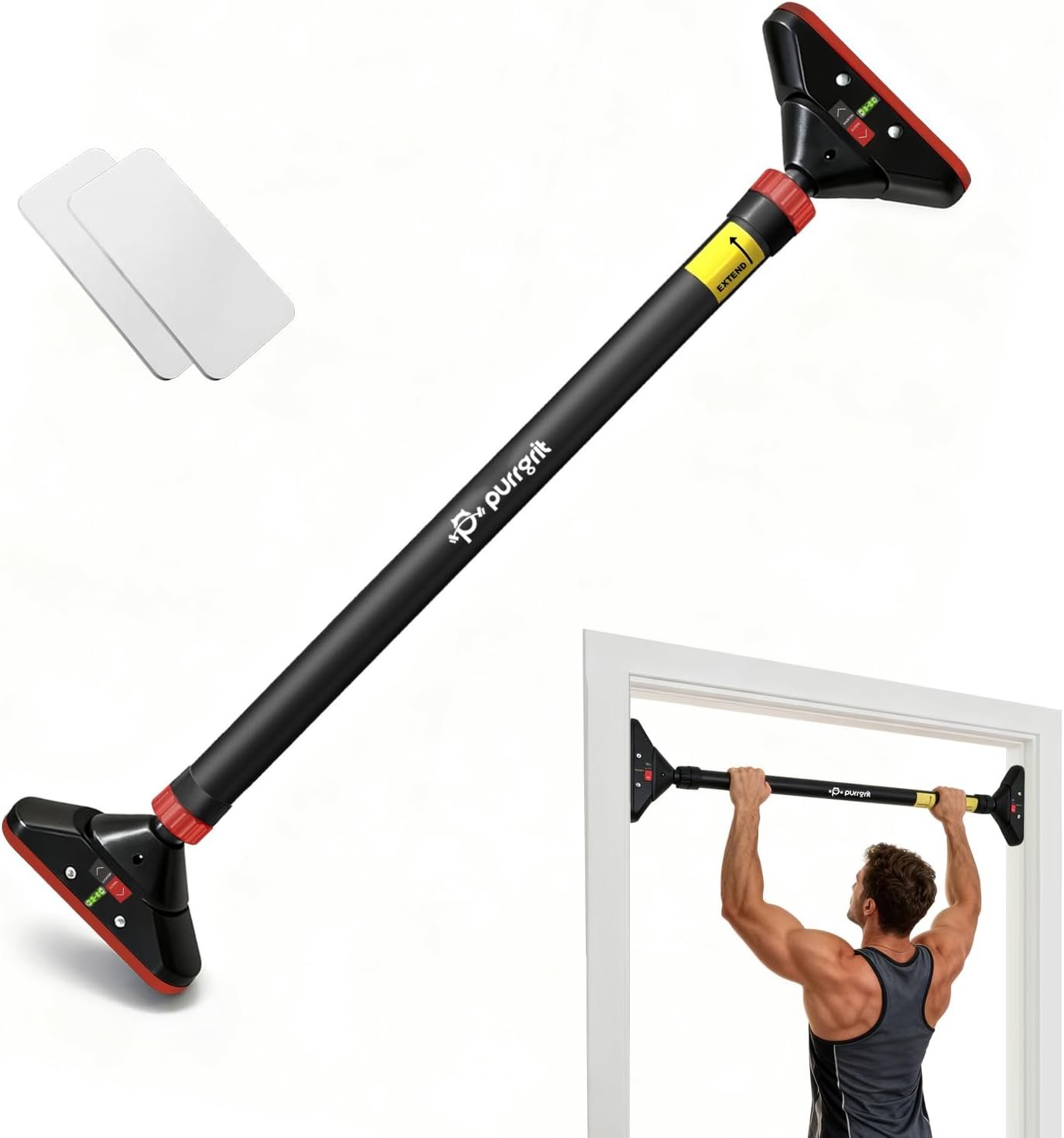 Adjustable Doorway Pull Up Bar No-Screw 440lbs