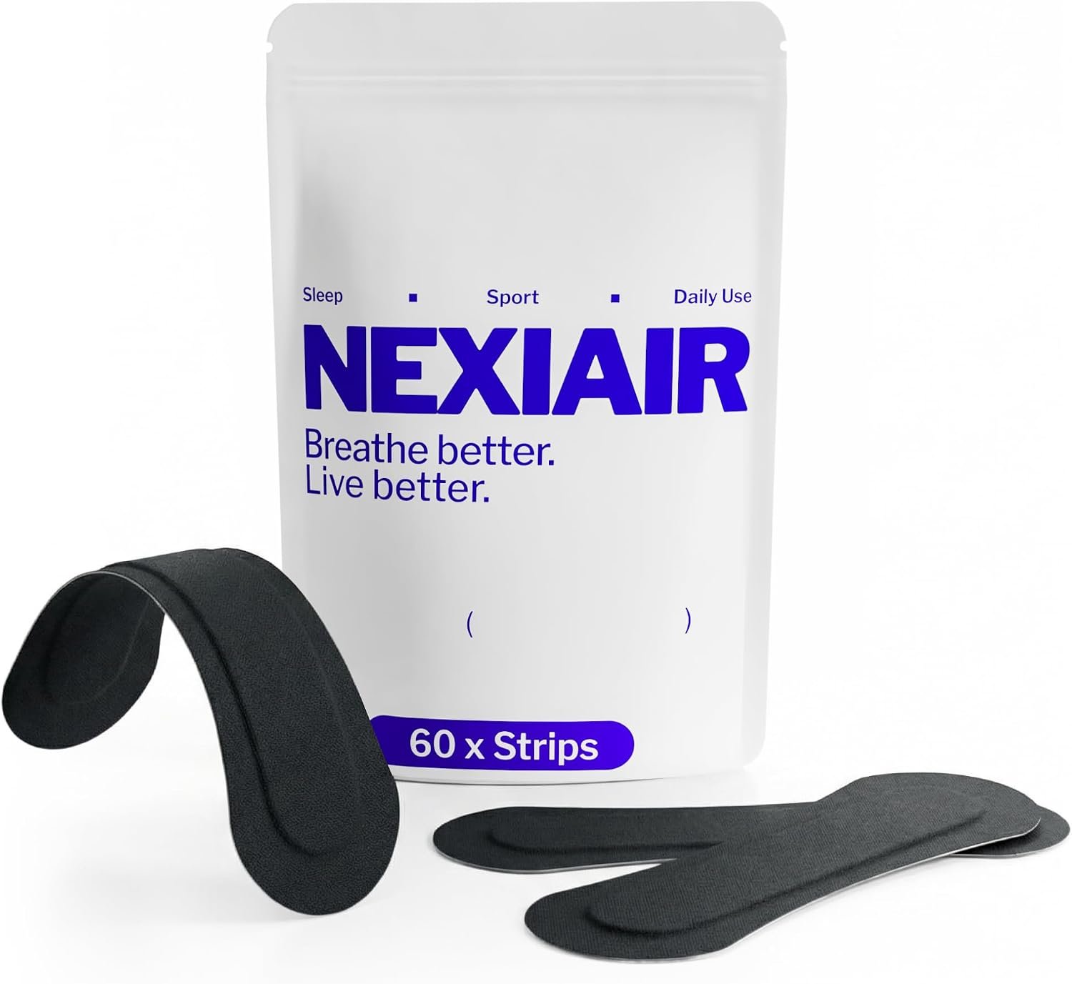 Black Nasal Strips for Men & Women (60 Count)