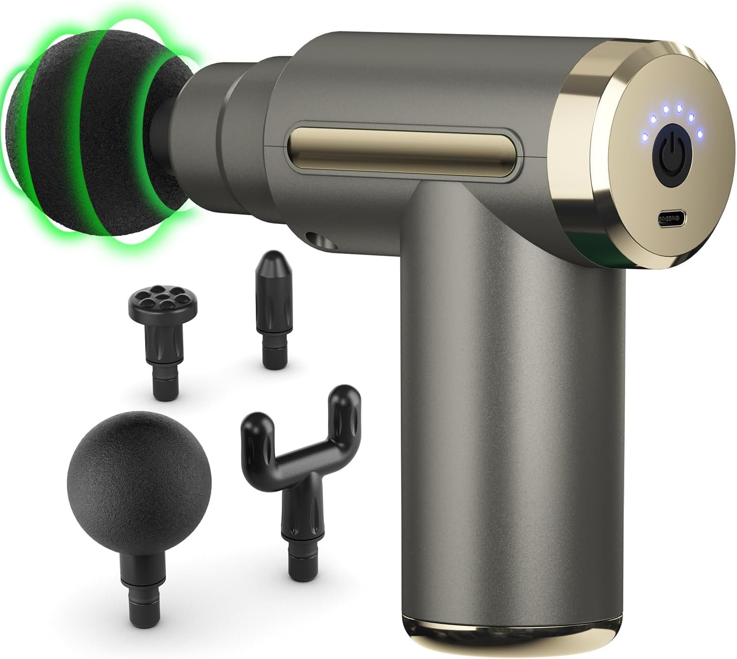 cotsoco Massage Gun Deep Tissue, 4 Heads, 6 Speeds, Cordless Handheld