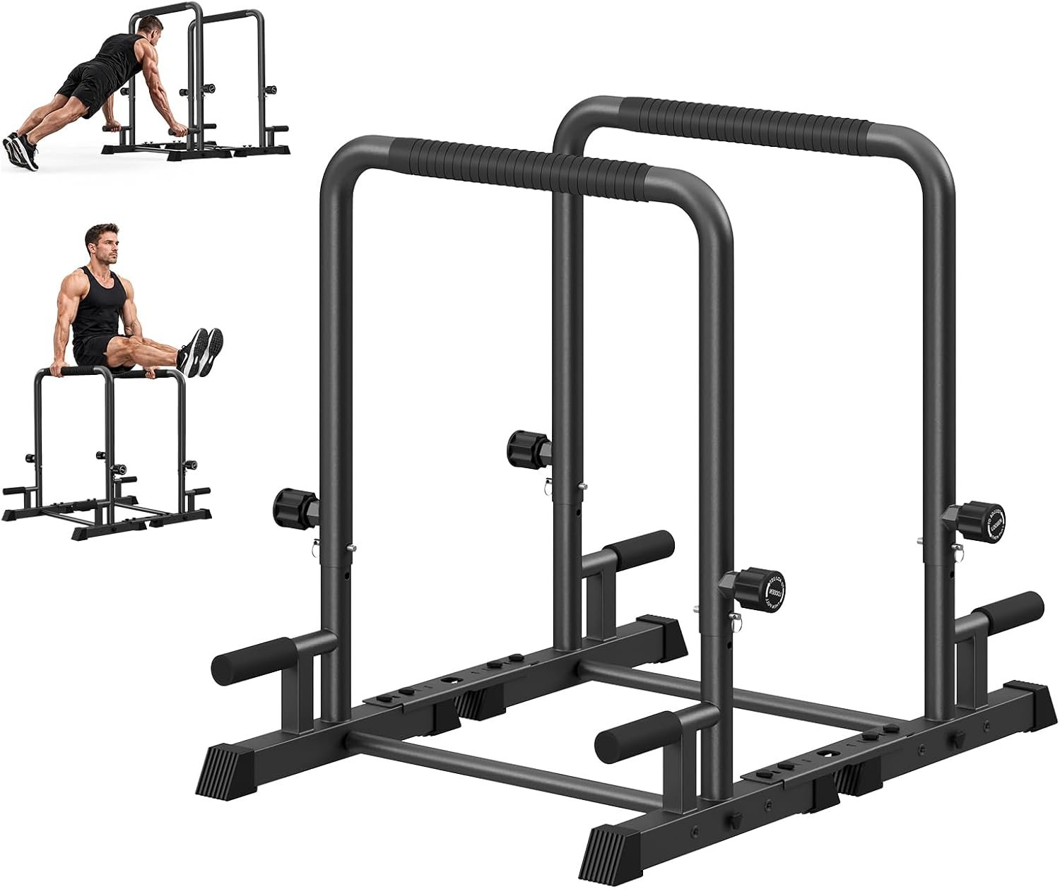 Heavy-Duty Dip Bar for Home Gym, Push Up Parallel Bars, Tool‑Free, 600LBS