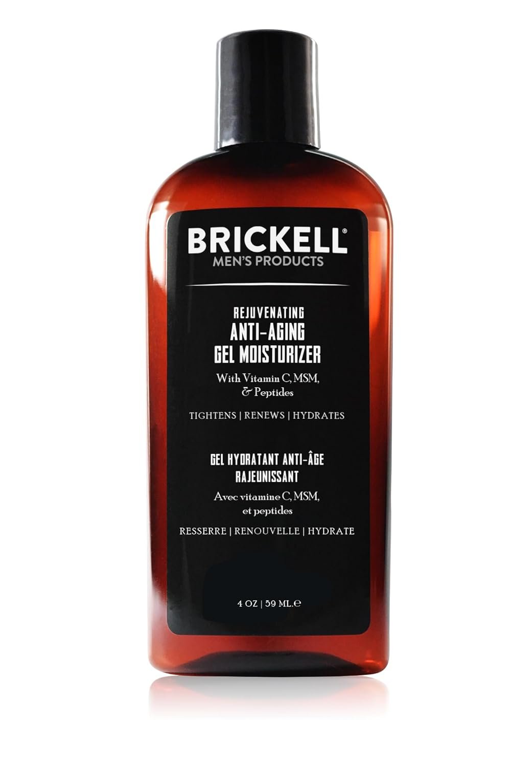 Brickell Men’s Rejuvenating Anti-Aging Gel Moisturizer For Men, Fast Absorbing Moisturizer Reduces Fine Lines and Wrinkles, With Vitamin C, Aloe, and Protein Peptides, 4oz, Scented