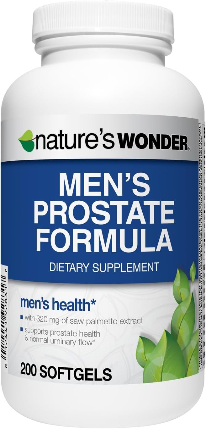 Nature’s Wonder Men’s Prostate Formula with Saw Palmetto, 200 Softgels