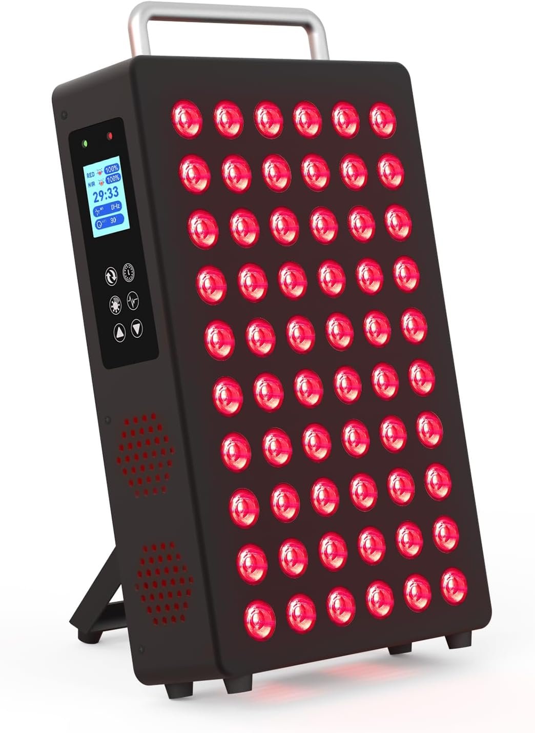 Red Light Therapy Panel, 660nm & 850nm, for Face & Body, Black