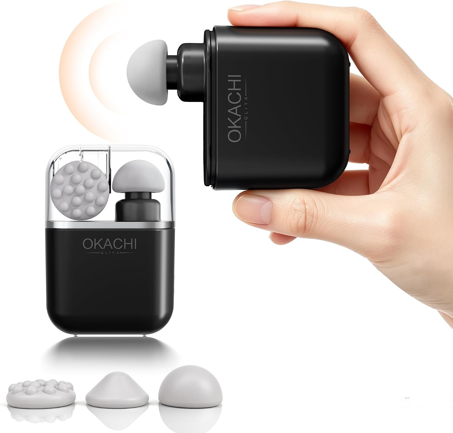 OKACHI GLIYA Mini Portable Massage Gun with 3 Heads All-in-One Storage Case