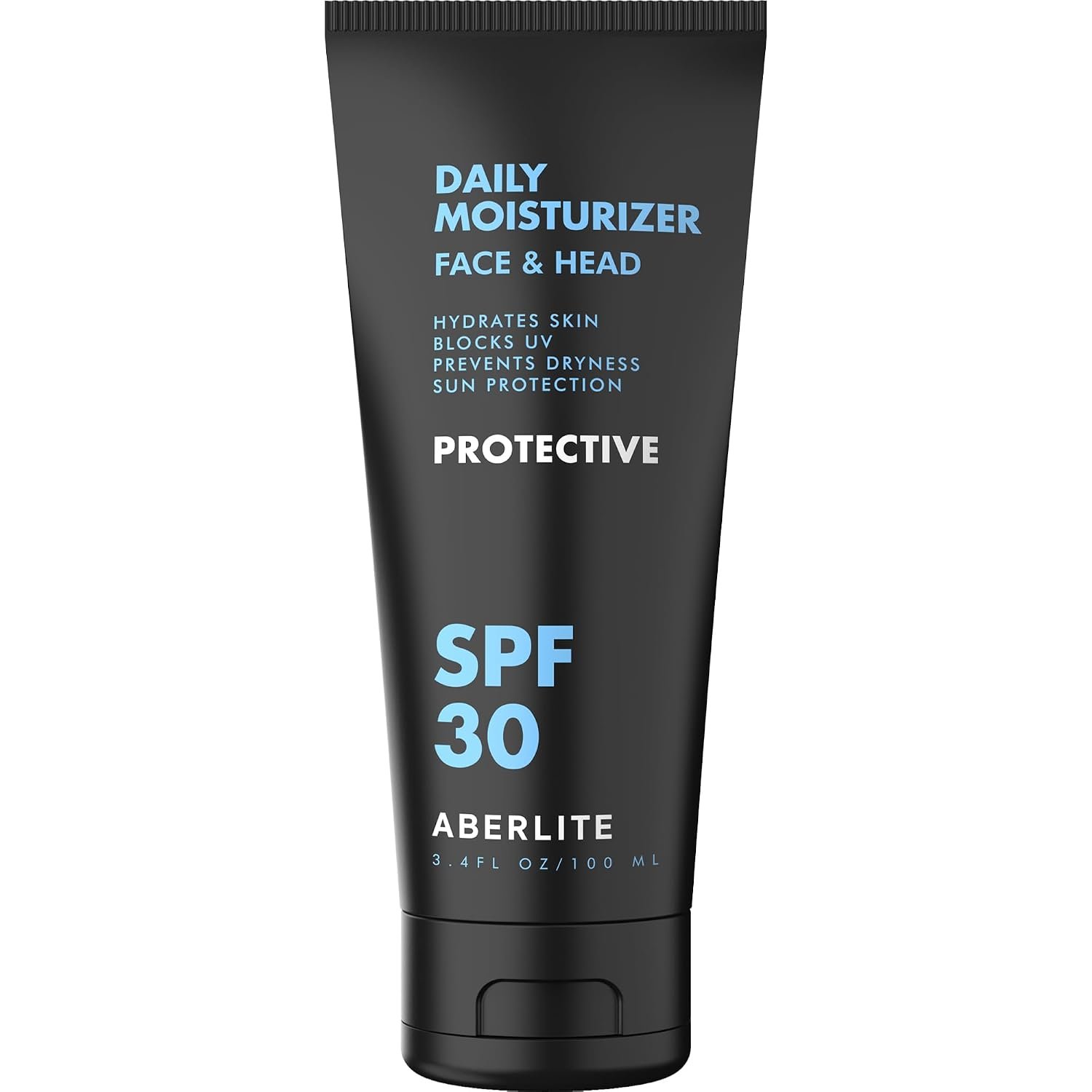 Aberlite Head & Face Moisturizer for Men — SPF 30 Sunscreen + All-Day Hydration — Prevents Dryness, UV Damage & Premature Aging — Lightweight Non-Greasy Formula — 3.4 FL OZ