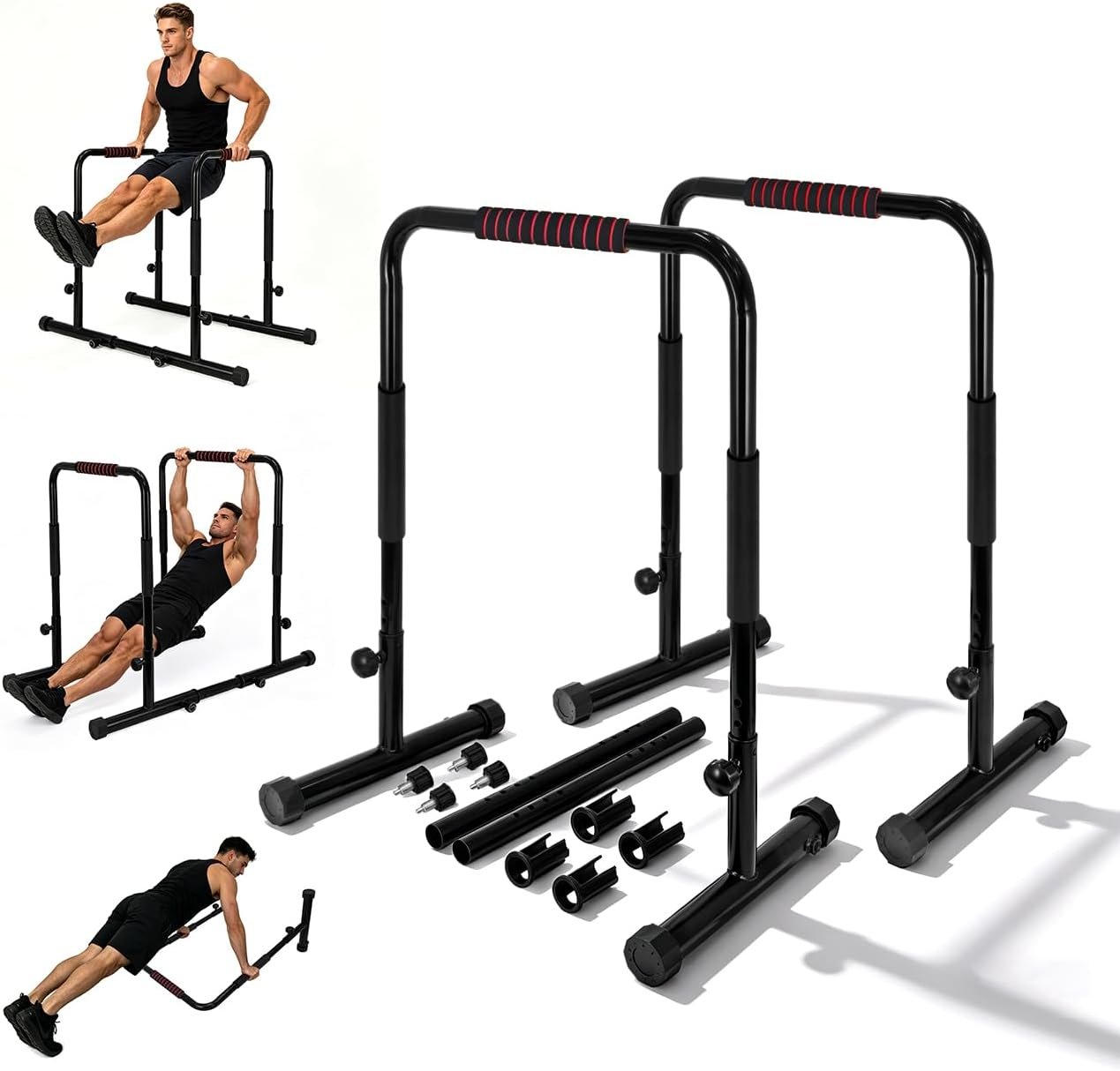 Dip Bars for Home 2 in 1 Strength Training Dip Station for Home Gym,9 Level Adjustable Calisthenics Bars,1200LBS Heavy Duty Dip Stand SPORTING GOODS