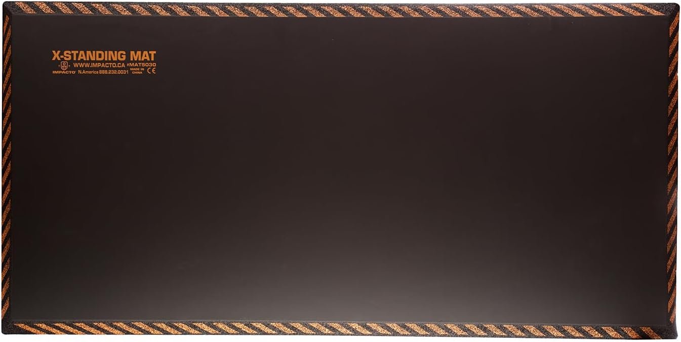 IMPACTO® X-Standing MAT (18X36X1IN) – Heavy-Duty Bevel Edge Standing Mat, Resilient, Liquid-Resistant & Silicone-Free – Ideal on Tough Surfaces, Safety-Lined, Flame-Retardant