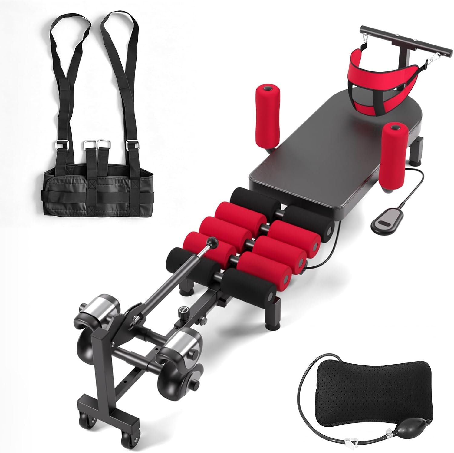 Motorized Spinal Decompression Table – Electric Back Traction Machine for Sciatica & Herniated Disc Relief, Professional Lumbar Stretching Device for Home Physical Therapy & Pain Management