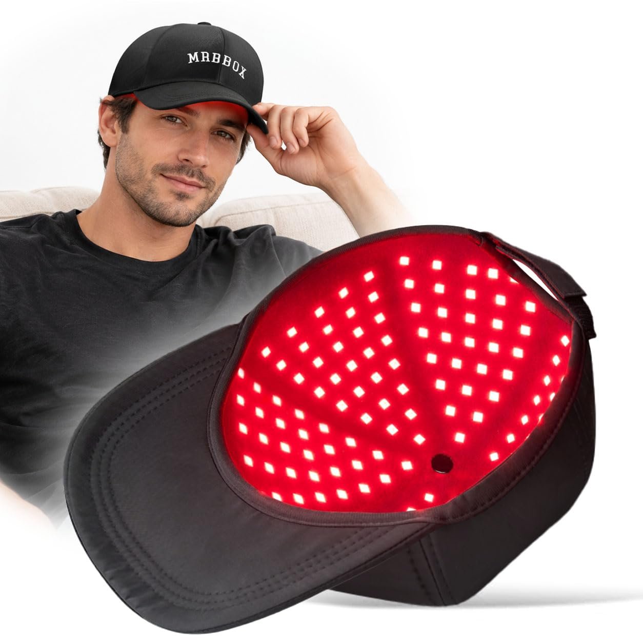 Red Light Hair Growth Cap, Upgraded 180 Tri-Chip LEDs, Full Scalp Coverage