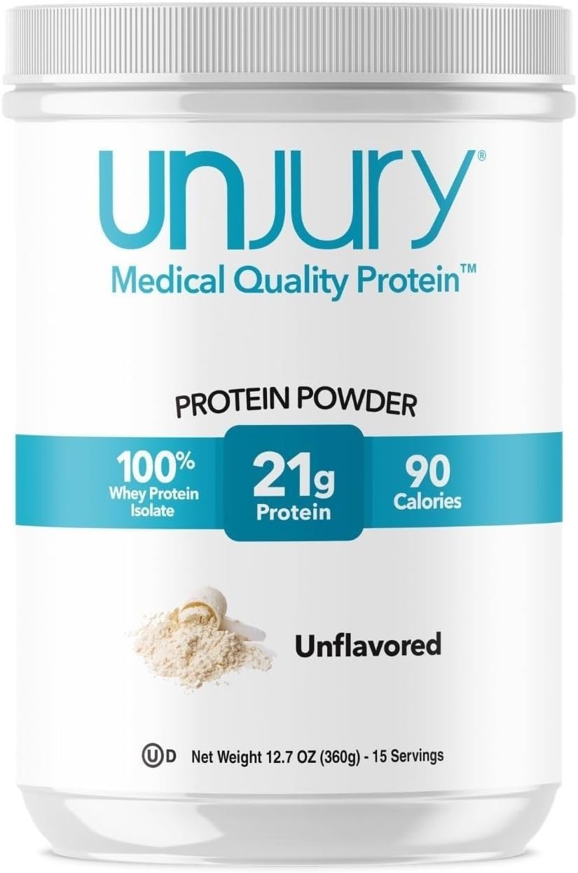 Unjury Protein Powder, Unflavored, 21g, 15 Servings, 12.7oz.