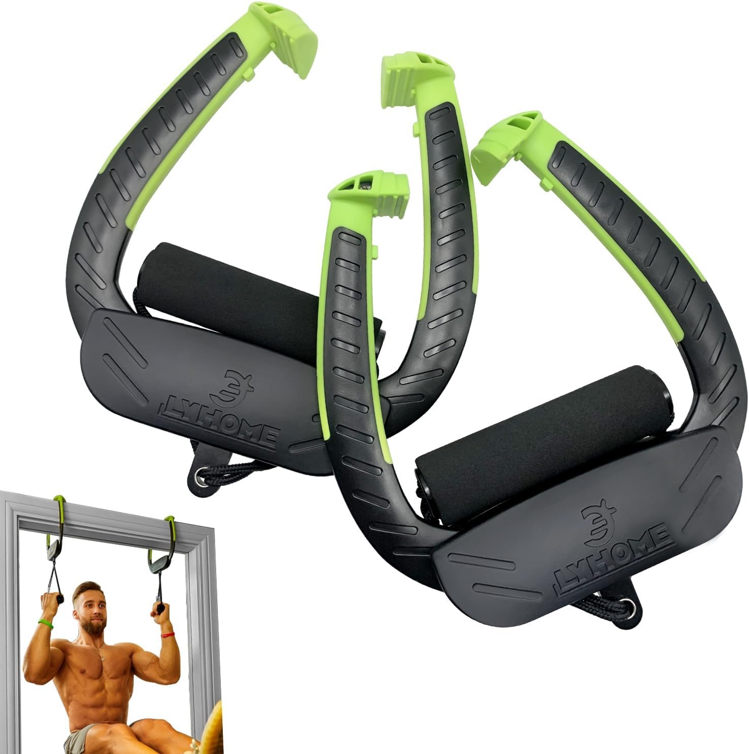 Portable Pull Up Bar for Doorway, 2 Independent Handles, No-Screw Design