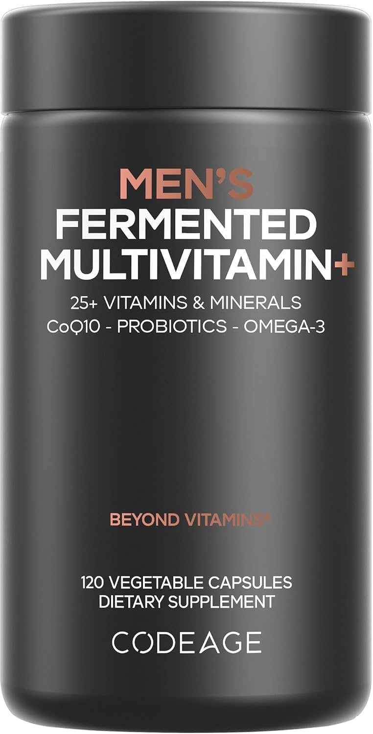 Codeage Men’s Multivitamin, Whole Food, Probiotics, Omega-3, 120 Capsules