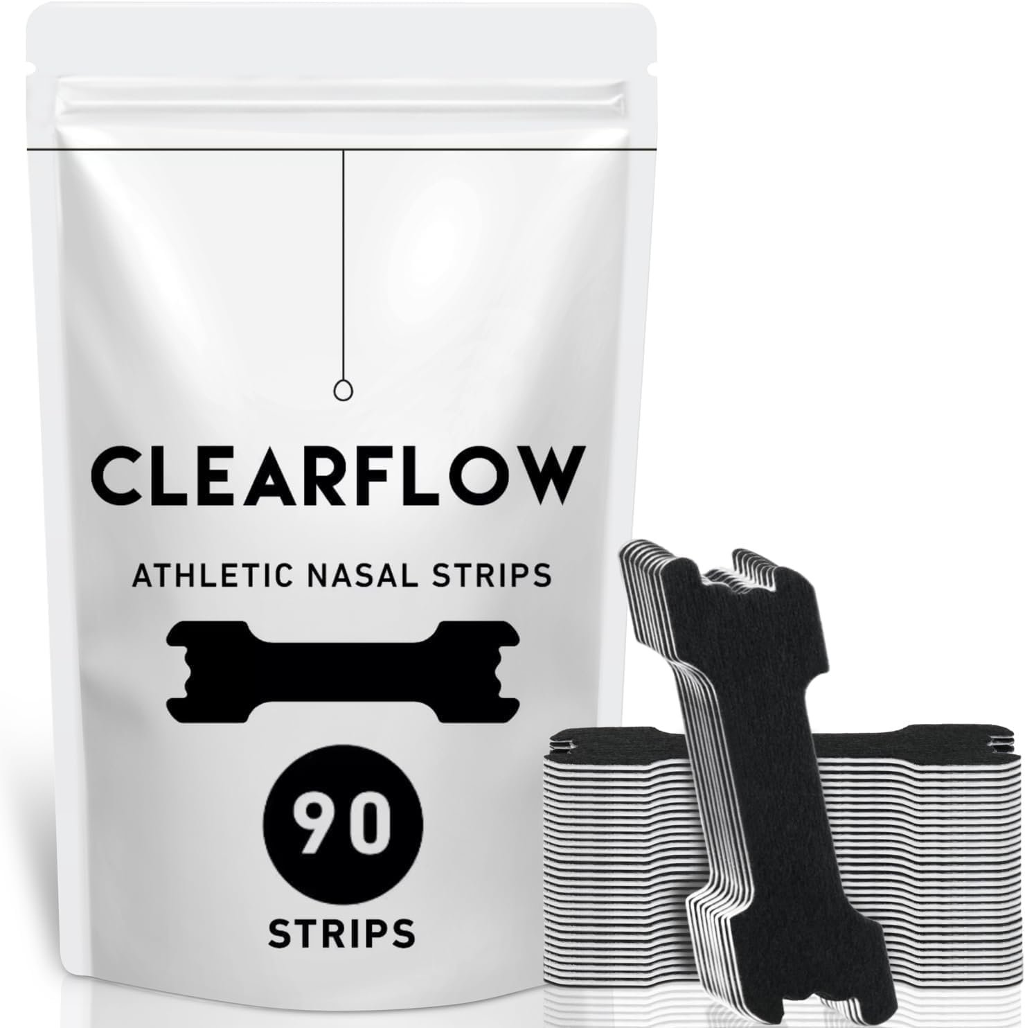 Performance Nose Strips for Breathing – Oil & Sweat-Proof Adhesive – 90 Ct