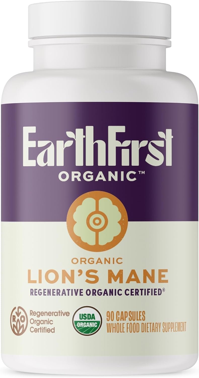 Lion’s Mane – Regenerative Organic Certified Mushroom Capsules for Focus, Memory & Nerve Support – Cognitive Clarity and Natural Energy – 90 Vegan Tablets
