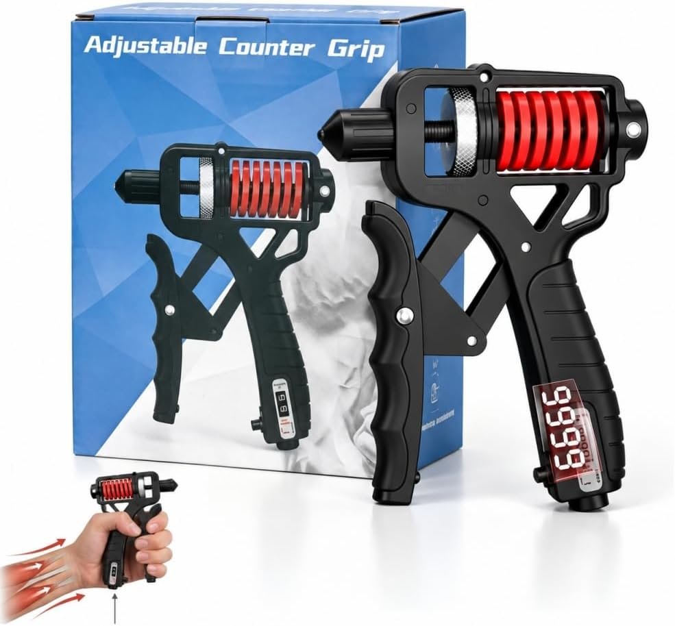 Hand Grip Strengthener Adjustable 5-165kg Grip Strength Trainer with Steel Spring Finger Exerciser for Men and Women