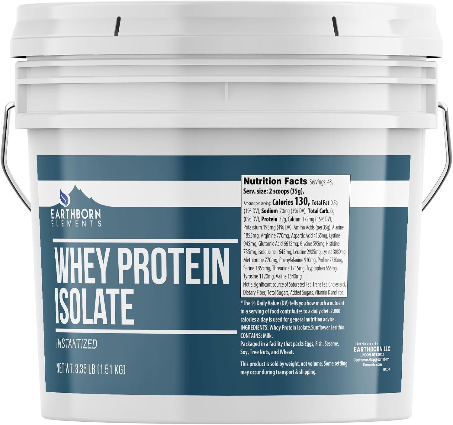 Earthborn Elements, Whey Protein Isolate 90, 3.35 Lb