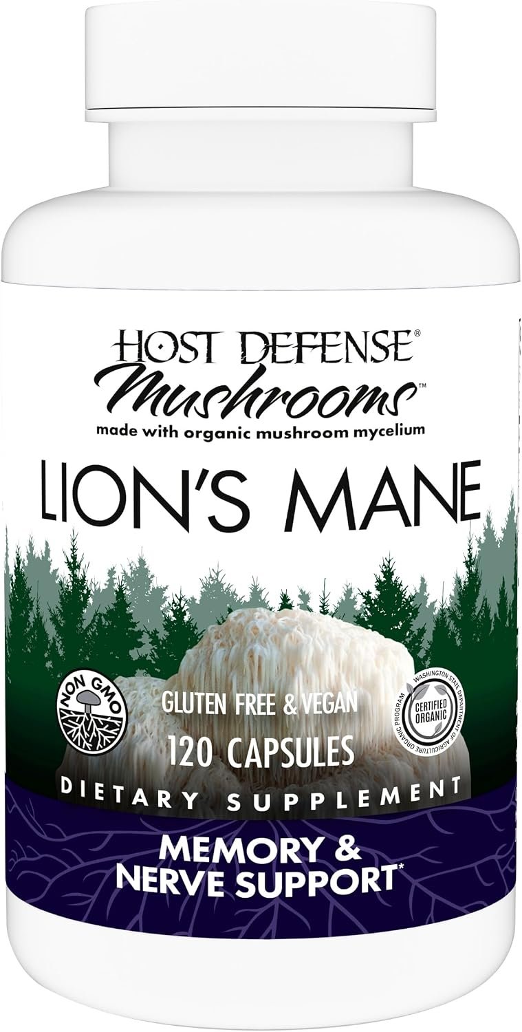 Host Defense Lion’s Mane, Brain Health & Focus Support, 120 Capsules