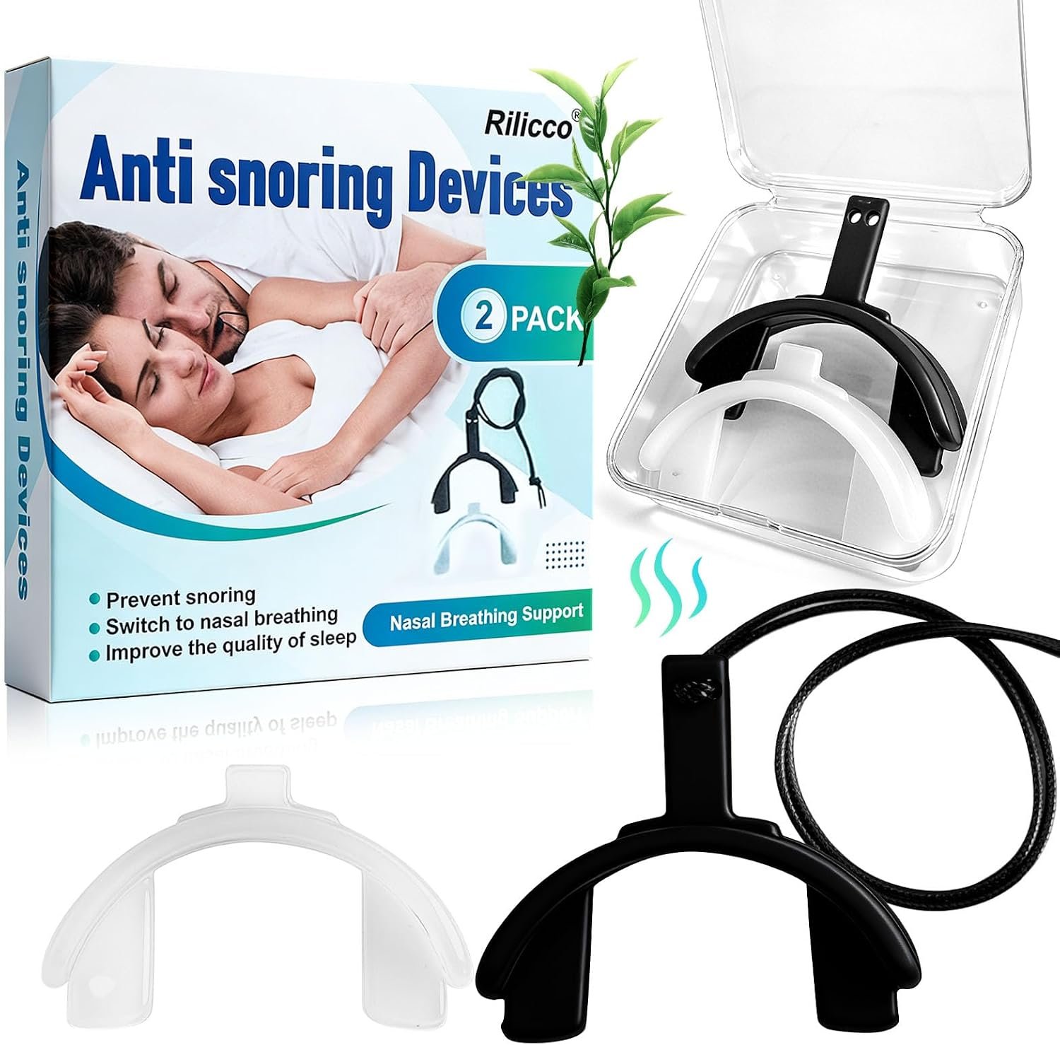 Anti-Snoring Nose Breathing Trainer Kit – Day & Night Use, Reusable Sleep Aid, Mouth Tape Alternative (2 Styles)