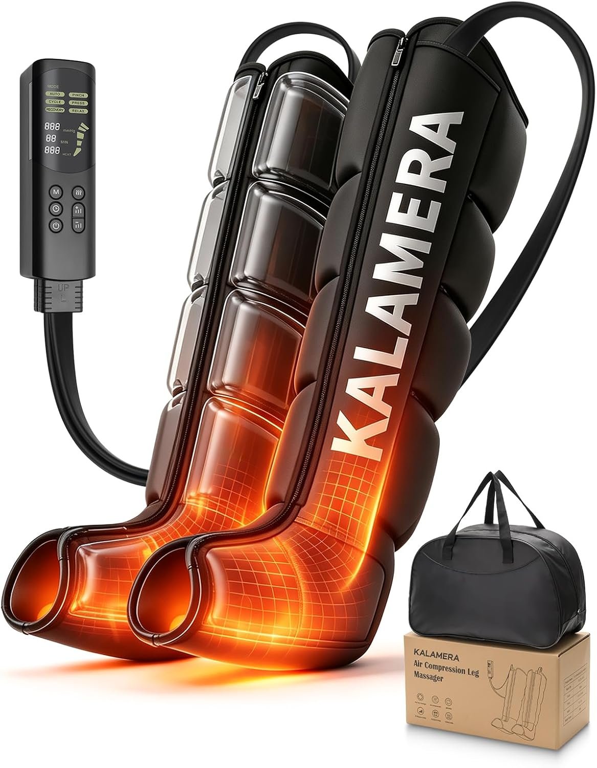 Leg Compression Massager with Heat 200 mmHg for Circulation and Pain Relief
