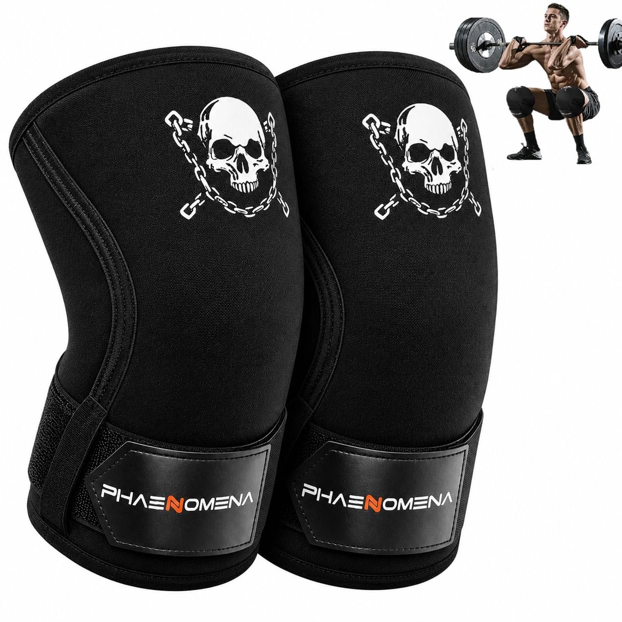 Compression Knee Sleeves for Weightlifting-Adjustable Strap(XL)