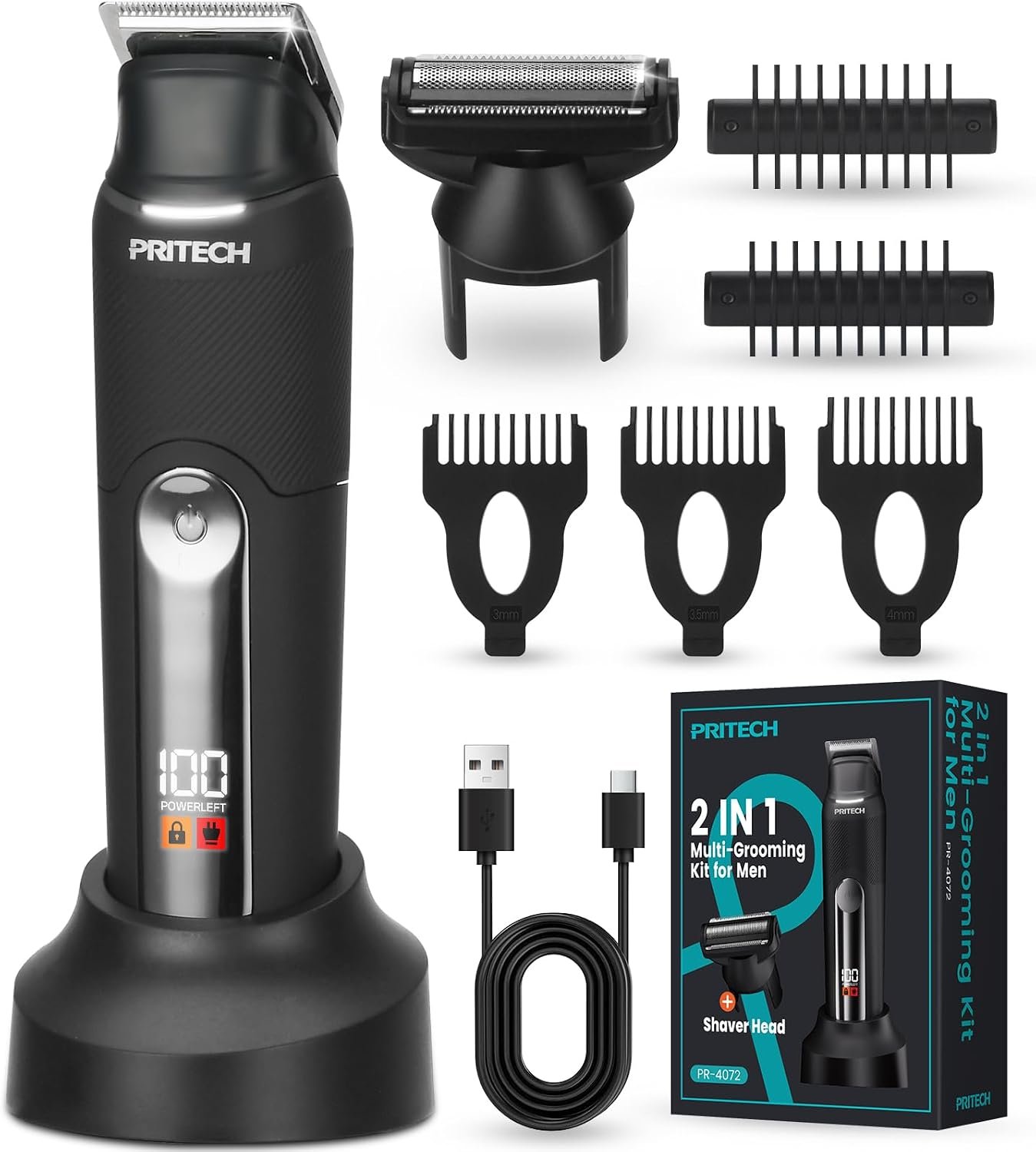 Manscape Body Hair Trimmer for Men, Waterproof Mens Pubic Hair Trimmer