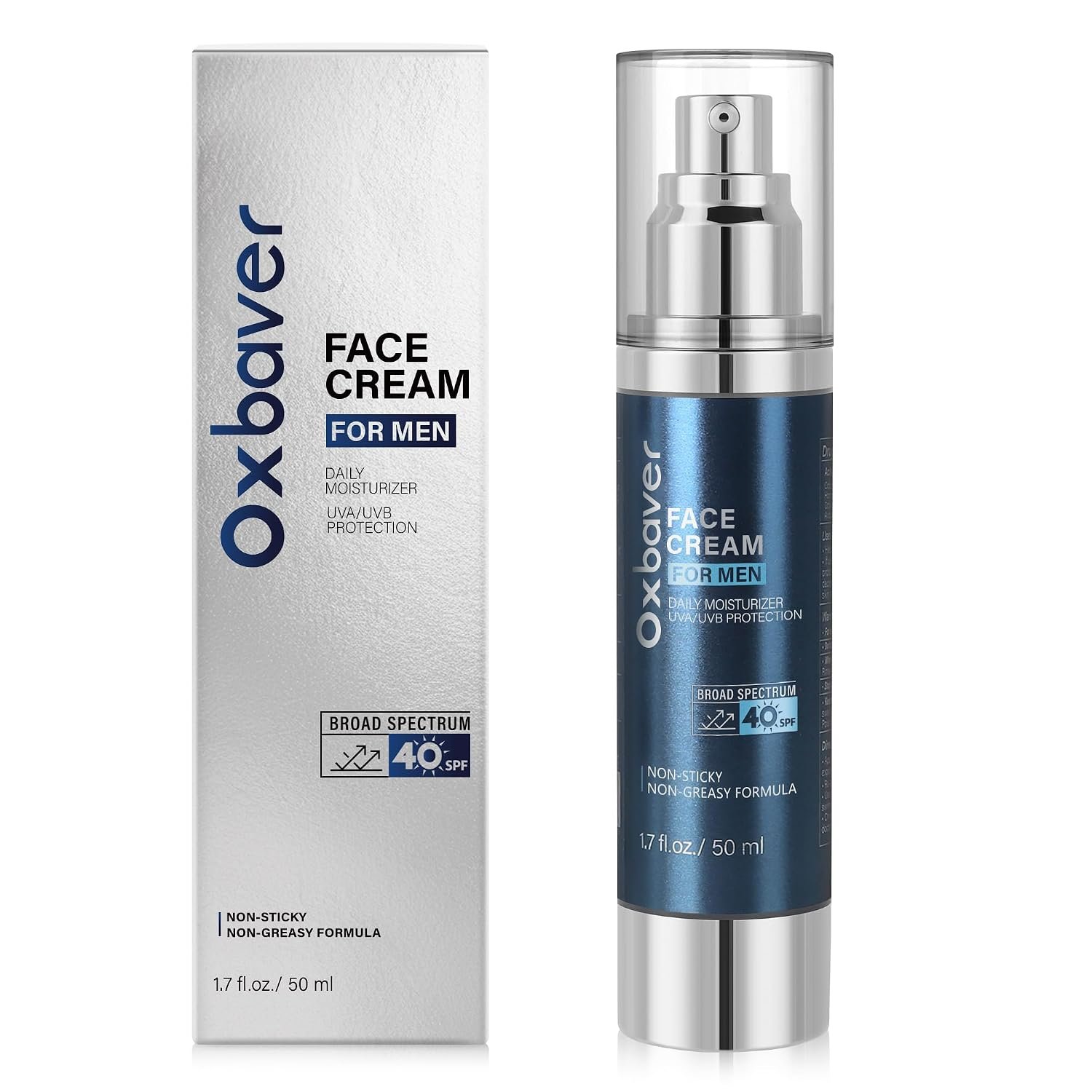 6-in-1 Face Cream for Men w/SPF 40: Invisible Sunscreen for Age Defense