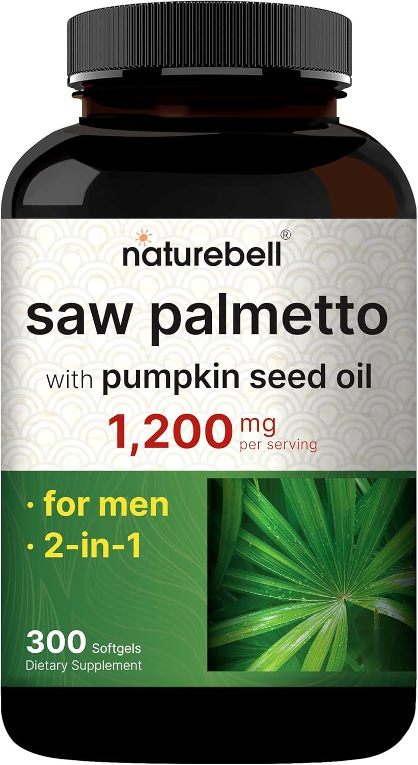 Saw Palmetto for Men with Pumpkin Seed Oil, 1200mg, 300 Softgels