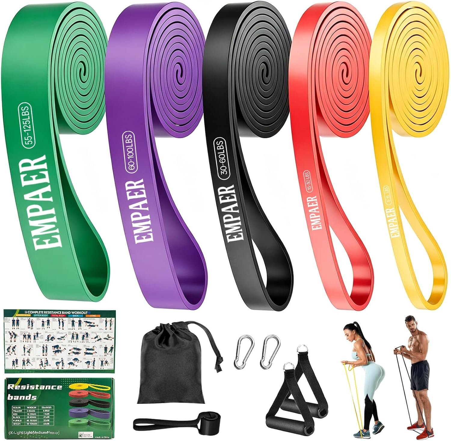 Resistance Bands for Working Out, 5 Level Pull Up Assist Bands for Exercise