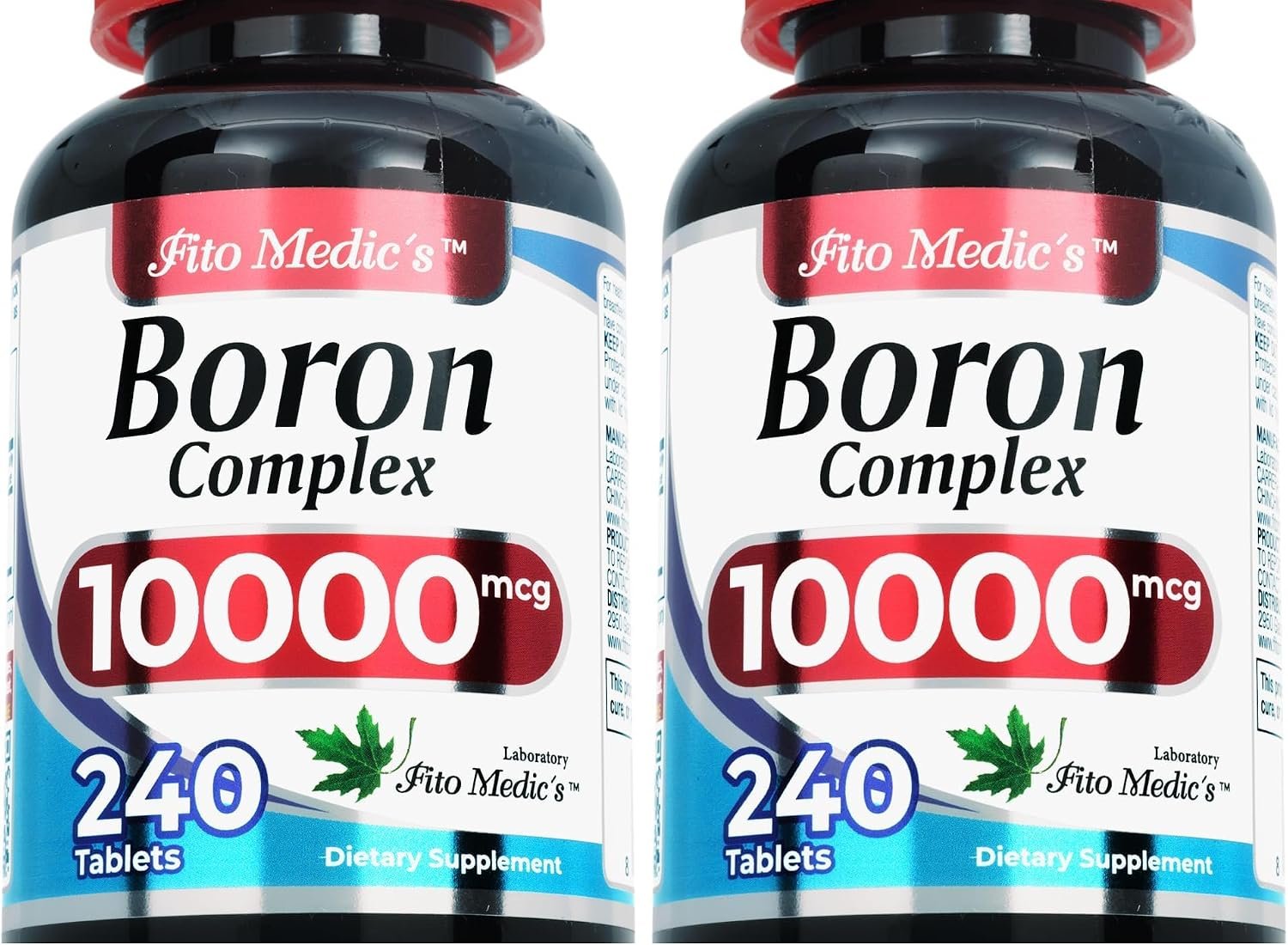 Lab | Boron |10 mg | 240 Servings | Boron Supplement for Men | Ultra high Absorption, Fito Medic´s. (Pack of 2)