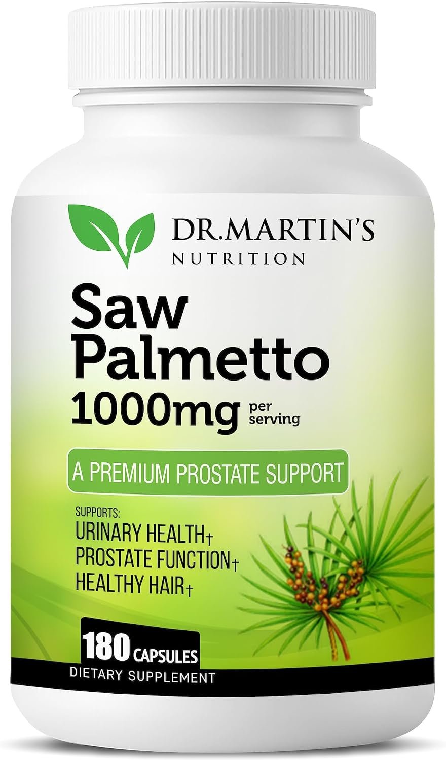 USA Grown Saw Palmetto | 180 Capsules Prostate Health Supplement | Hair Growth for Men & Women | Support to Help Maintain Normal Urination Frequency & Natural DHT Blocker to Help Prevent Hair Loss