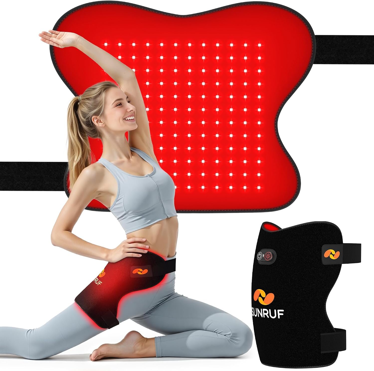 Red Light Therapy for Body, Foldable Therapy Belt for Hip Back Waist Knee