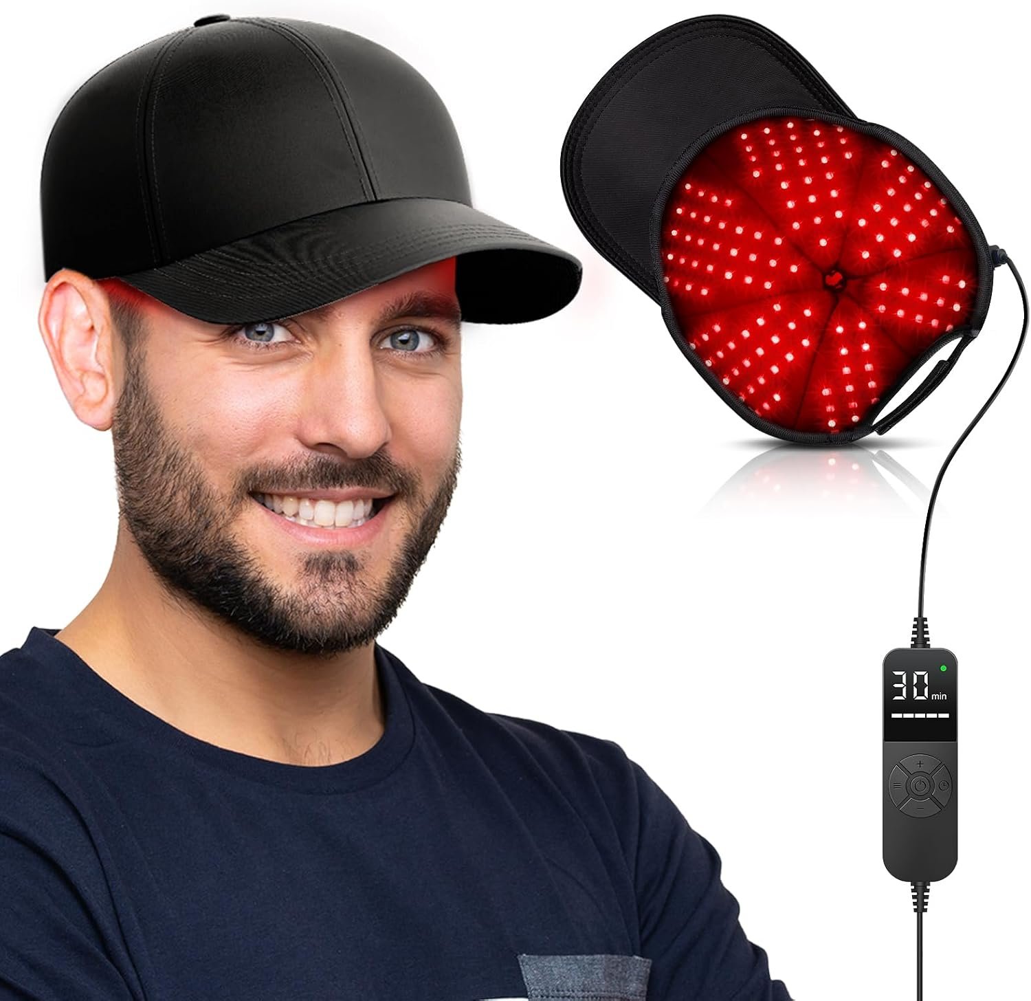 RELEXNOW Red Light Therapy Cap for Hair with Upgraded 180 Tri-Chip LEDs
