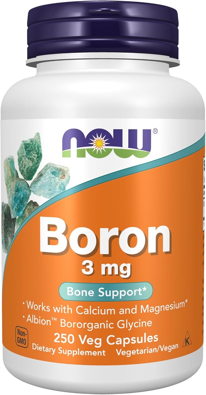 NOW Supplements, Boron 3 mg, Structural Support*, 250 Veg Caps