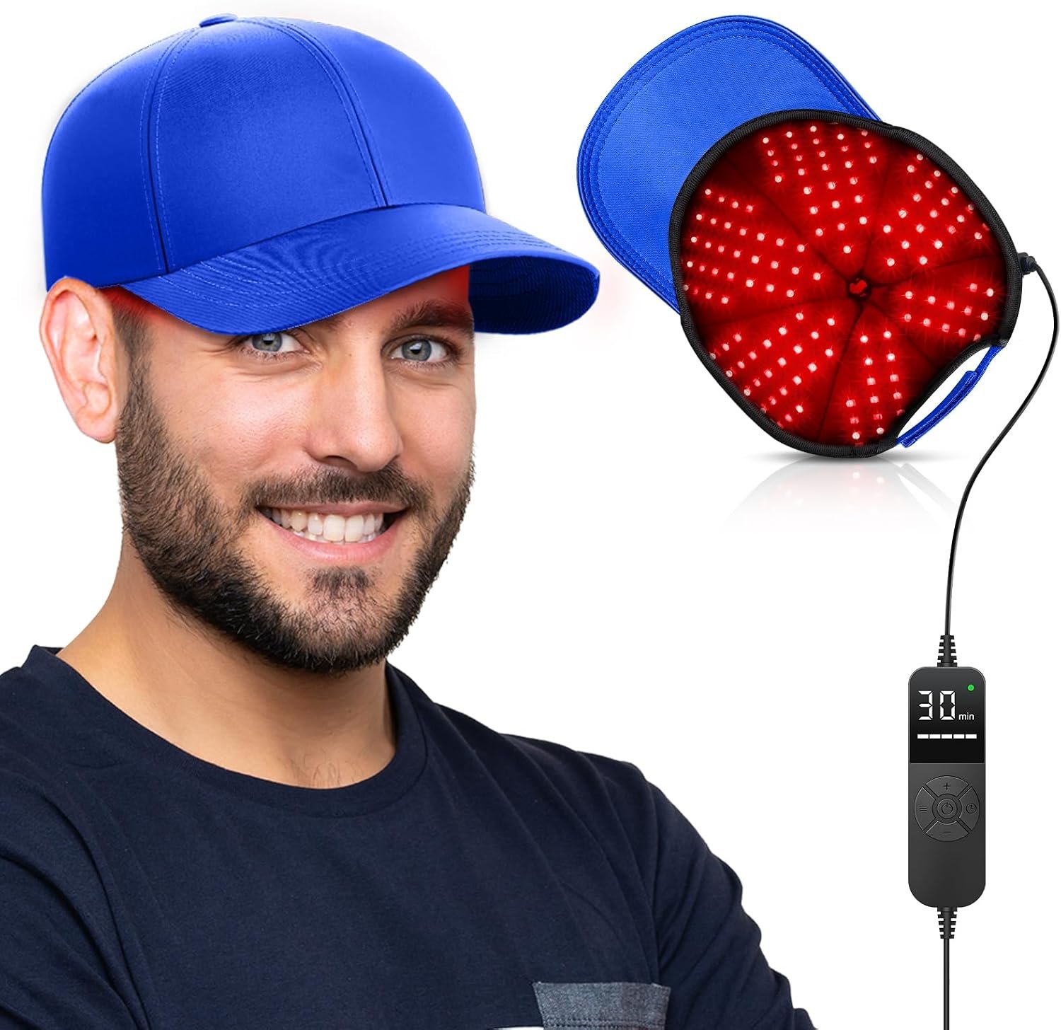 RELEXNOW Red Light Therapy Cap for Hair with Upgraded 180 Tri-Chip LEDs