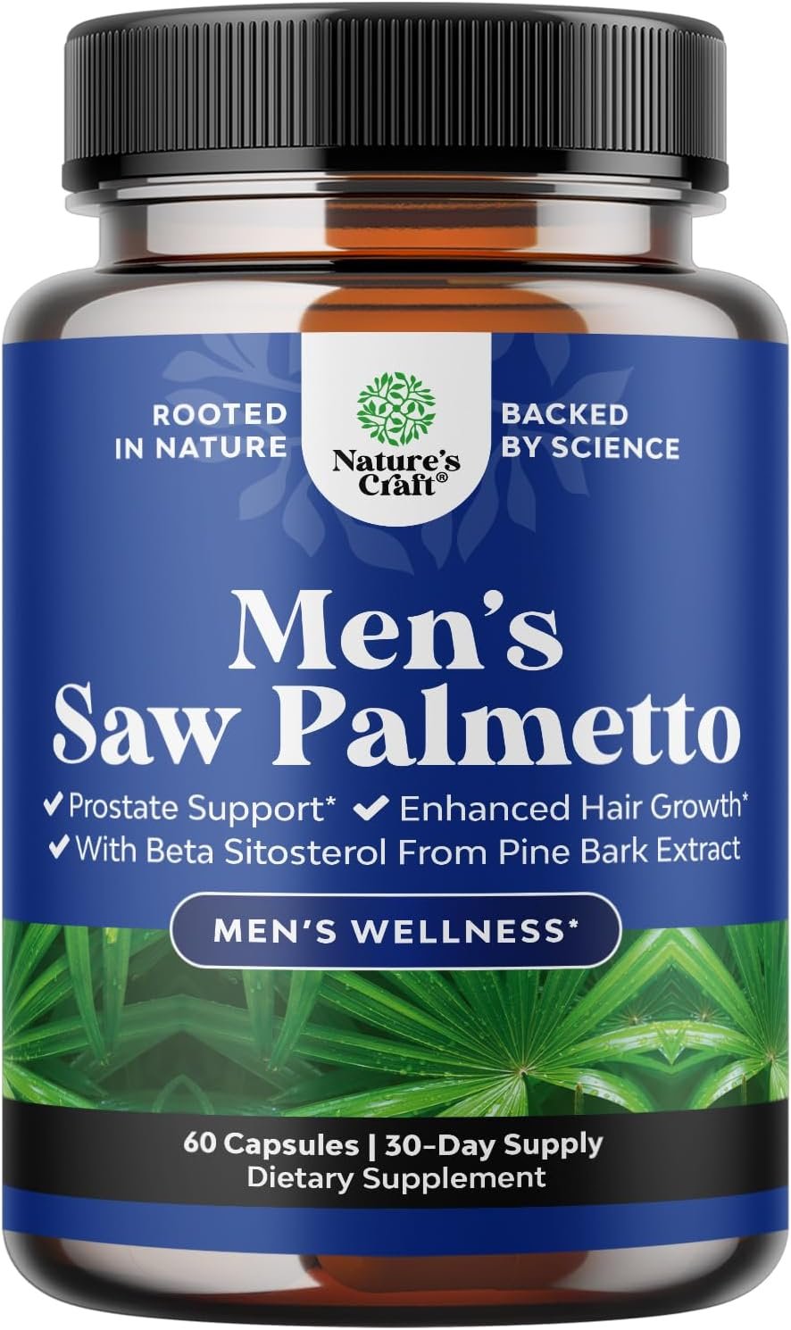 Saw Palmetto for Men with Beta Sitosterol – Prostate Support – 60 Ct