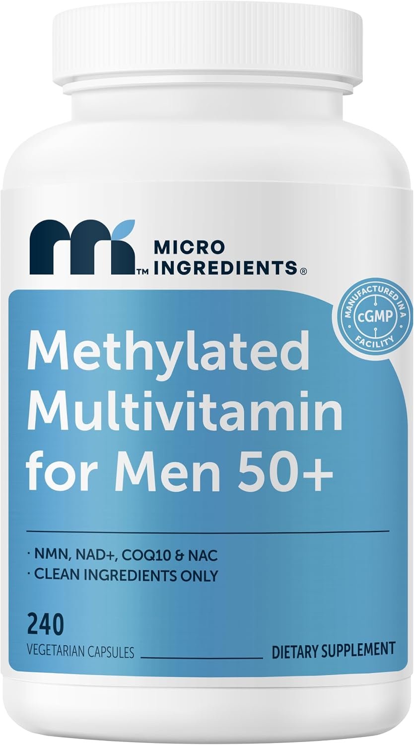 Methylated Multivitamin for Men Over 50, 240 Veggie Capsules, Filler Free