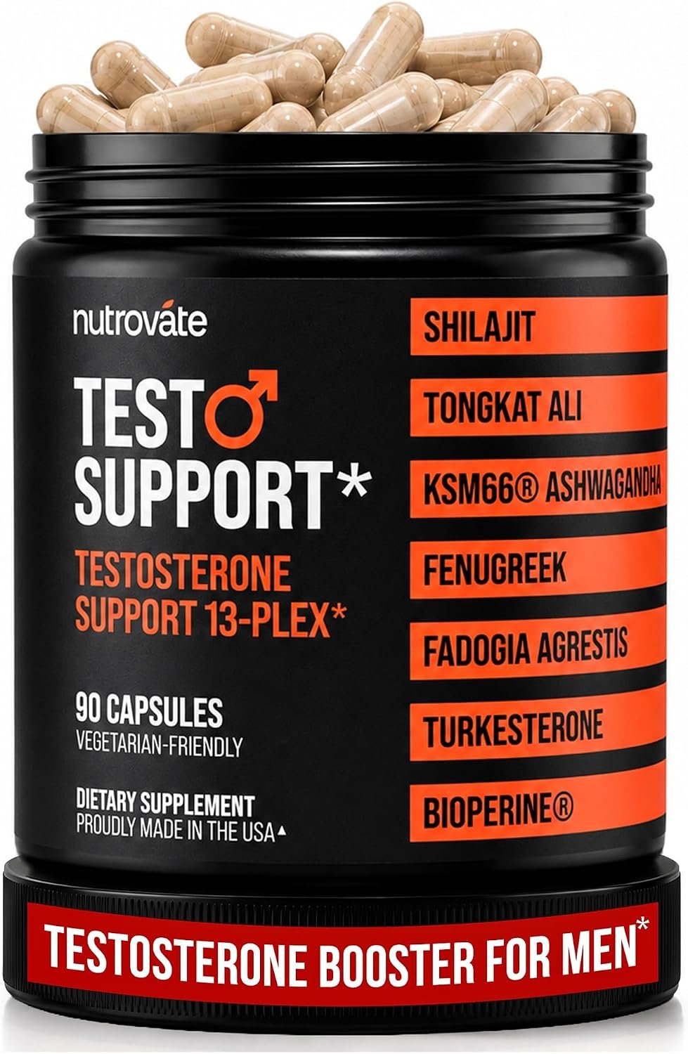 Testosterone Booster for Men with Tongkat Ali, Shilajit, KSM-66 Ashwagandha