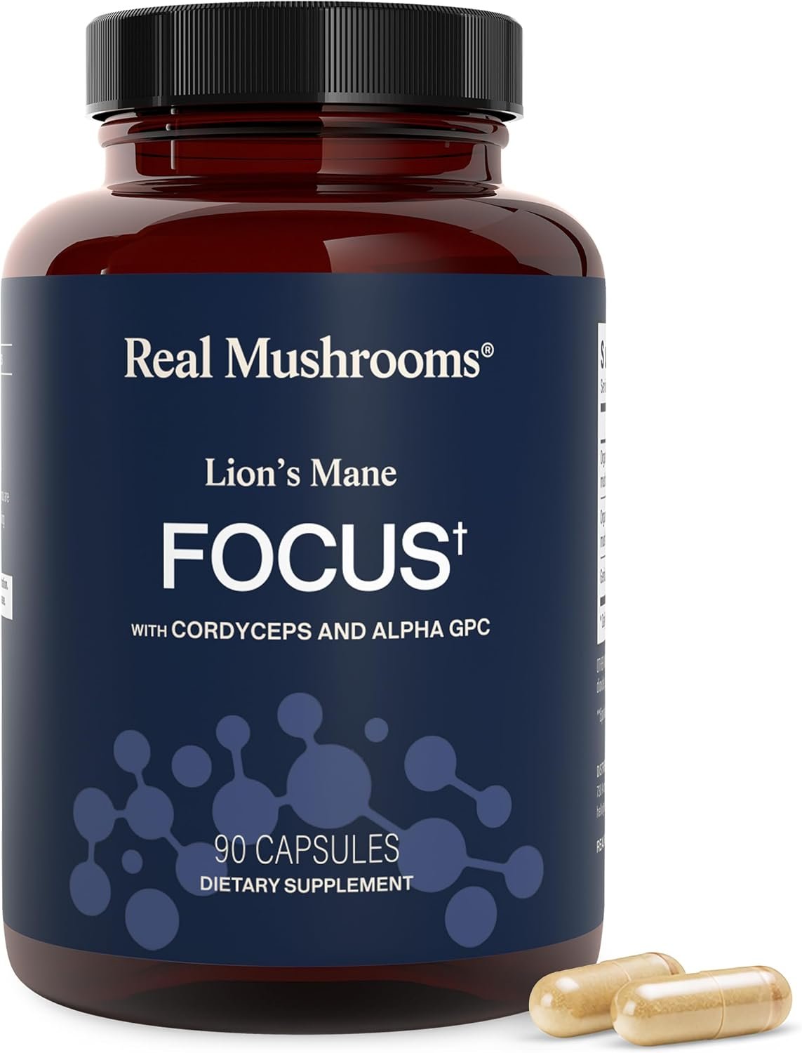 Real Mushrooms Lion’s Mane Focus Capsules with Alpha GPC, 90ct