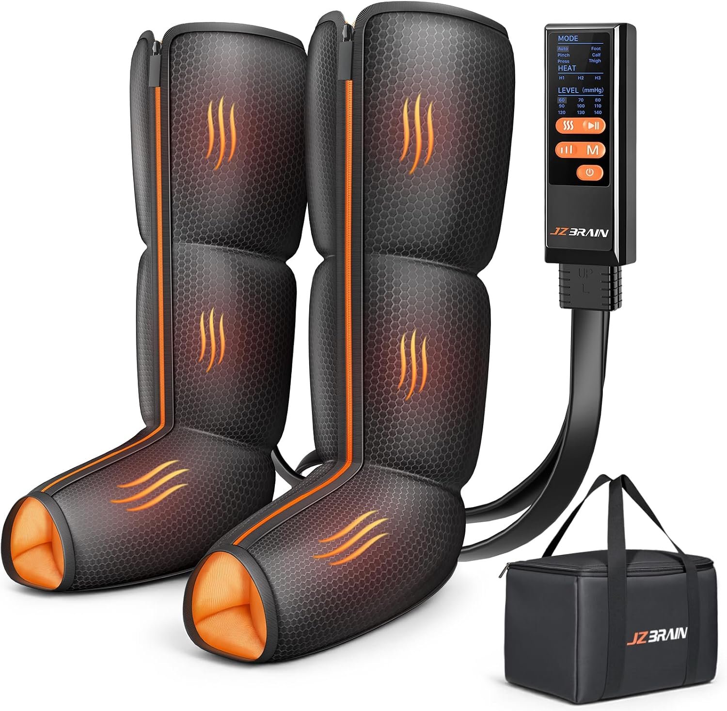 JZBRAIN Leg Compression Massager with Heat for Circulation, Pain Relief
