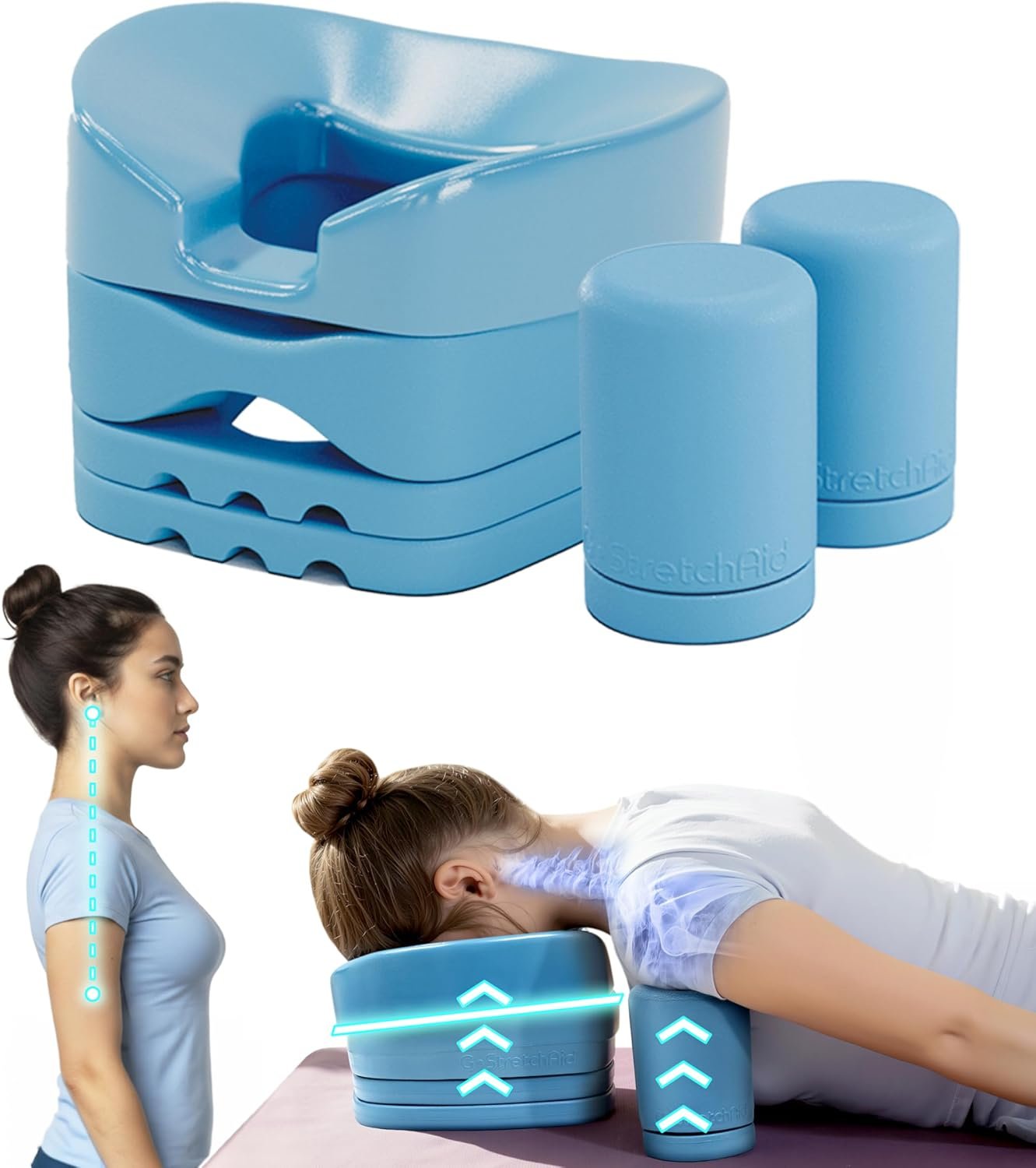 G.StretchAid Face-Down Posture Corrector for Tech Neck & Rounded Shoulders