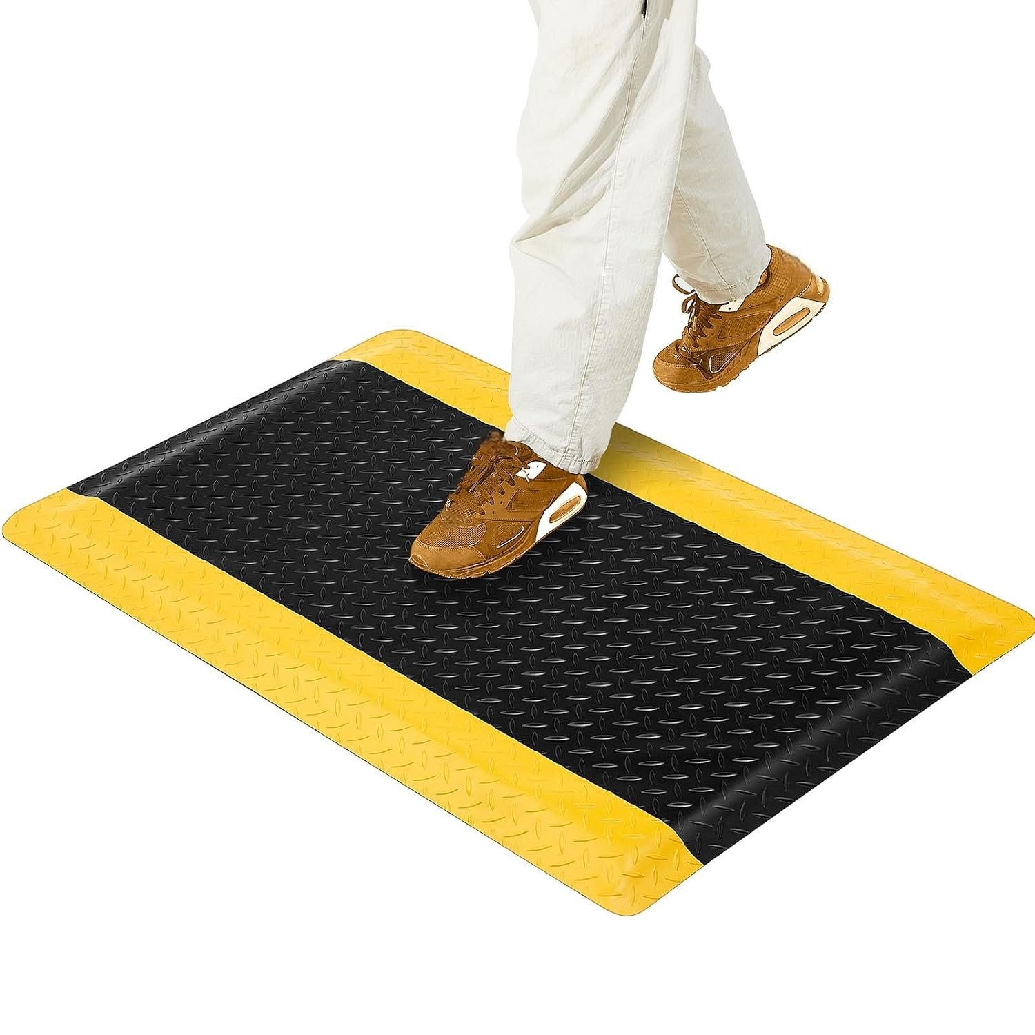 Timgle Anti Fatigue Mat 23.6″ X 35.4″, Diamond Plate Non Slip, 7/8″ Thick