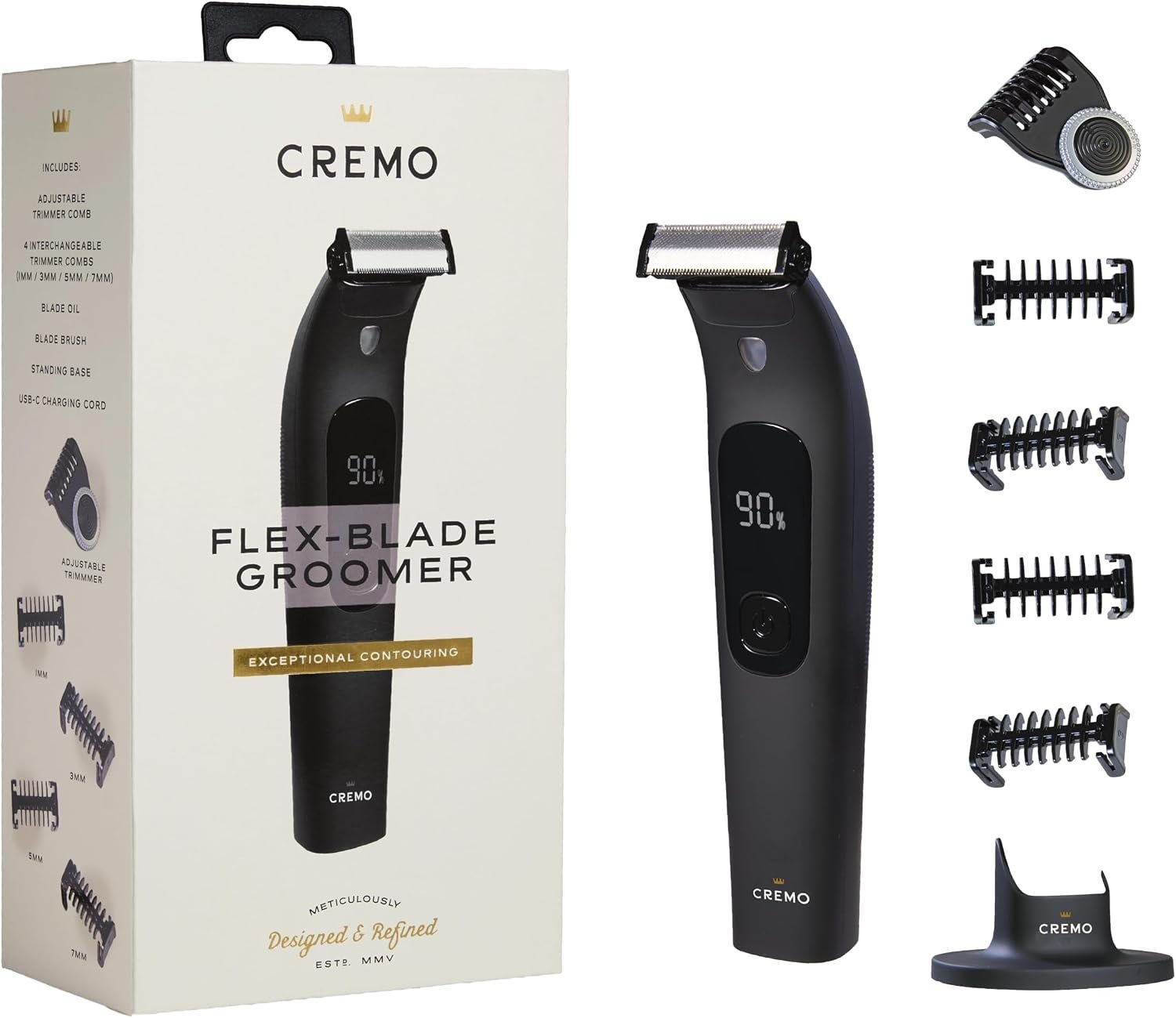 Cremo Body & Groin Hair Trimmer for Men, USB-C Cordless Flex Blade Groomer