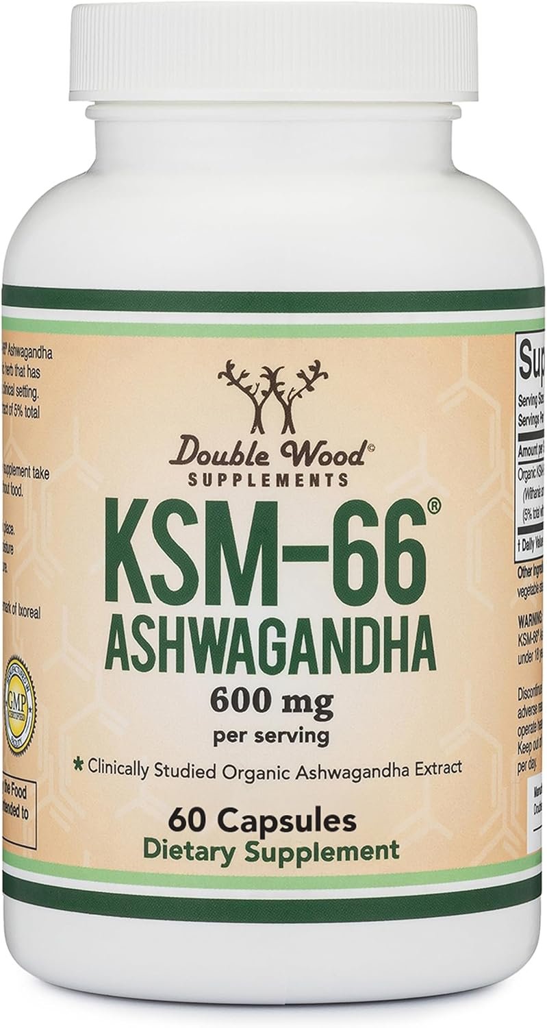 KSM-66 Ashwagandha Root Extract, 600mg, Organic, 60 Capsules