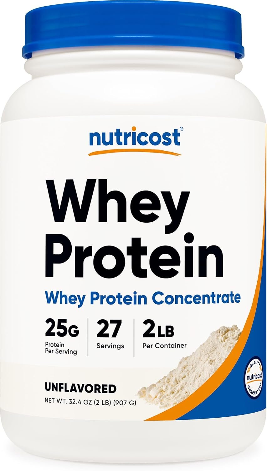 Nutricost Whey Protein Concentrate Powder (Unflavored) 2LBS, Gluten Free